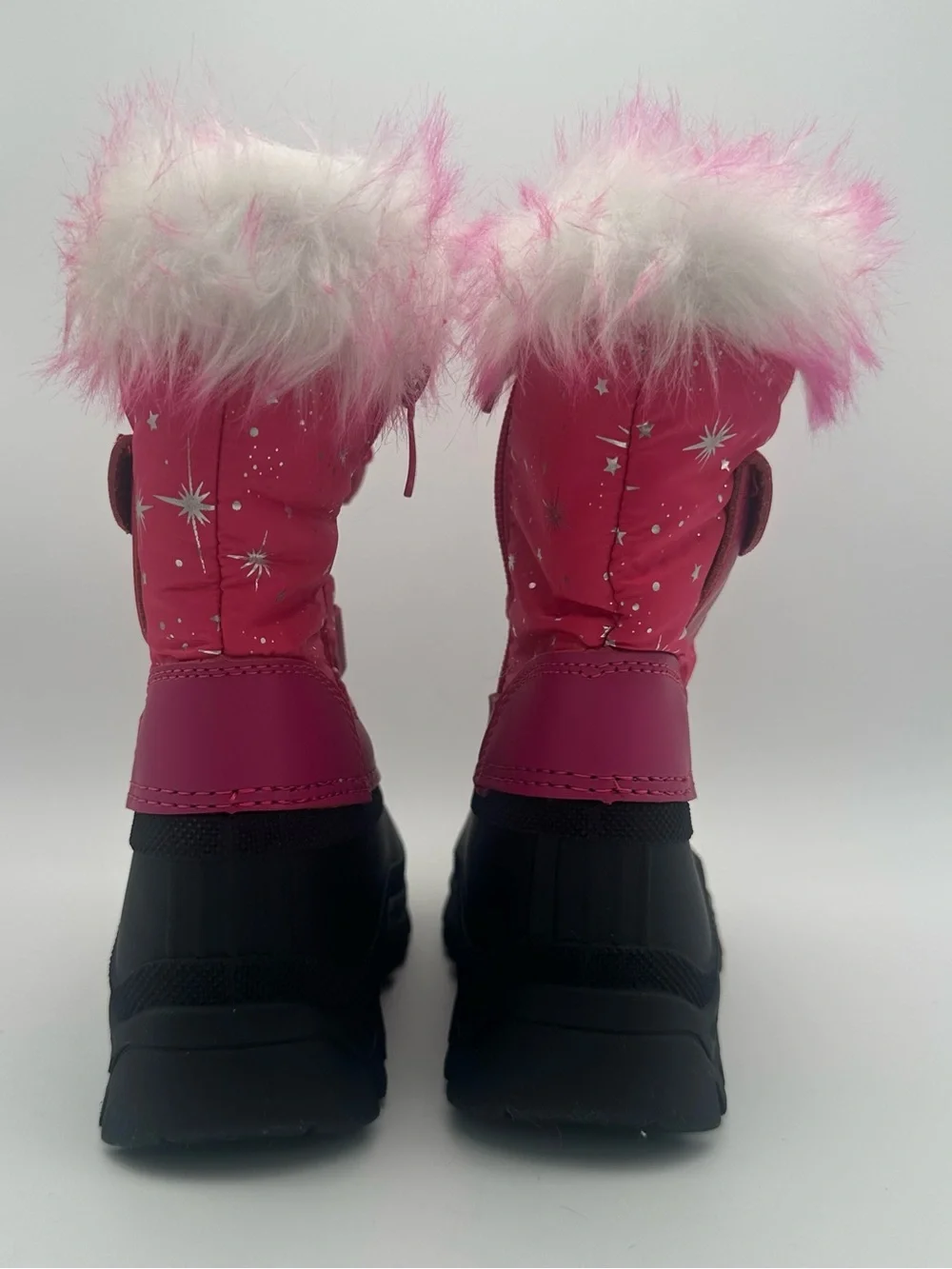 Dream Pairs Pink/Black/White Winter Waterproof Snow Boots w/ Fur Size 10